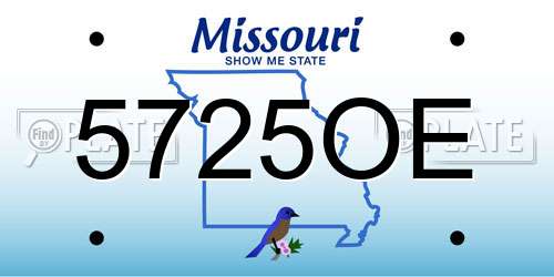5725OE Missouri License Plate