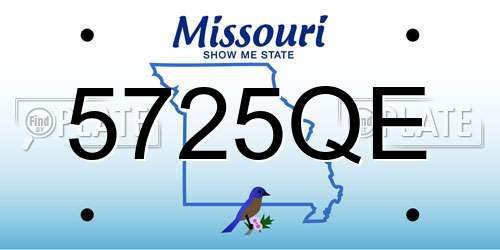 5725QE Missouri License Plate