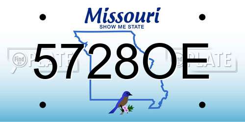 5728OE Missouri License Plate