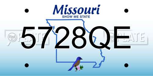 5728QE Missouri License Plate