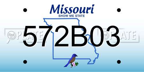 572B03 Missouri License Plate