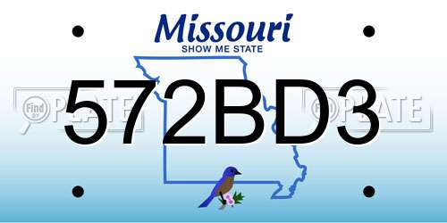 572BD3 Missouri License Plate