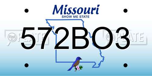 572BO3 Missouri License Plate