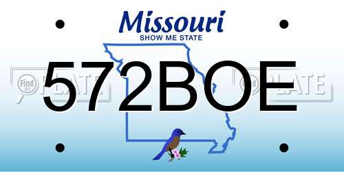 572BOE Missouri License Plate