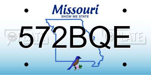 572BQE Missouri License Plate