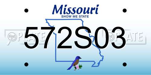572S03 Missouri License Plate