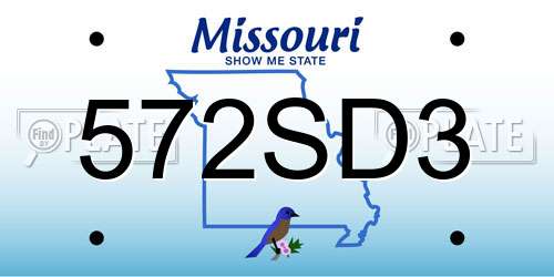 572SD3 Missouri License Plate