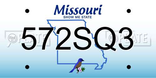 572SQ3 Missouri License Plate