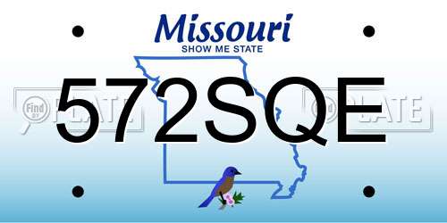 572SQE Missouri License Plate