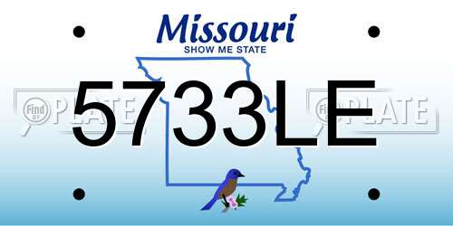 5733LE Missouri License Plate