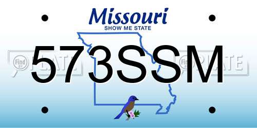 573SSM Missouri License Plate