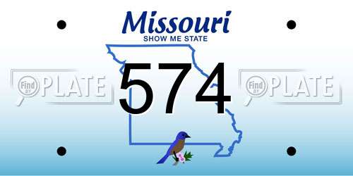 574 Missouri License Plate