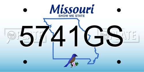 5741GS Missouri License Plate