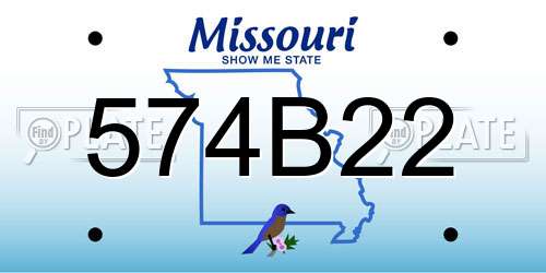 574B22 Missouri License Plate