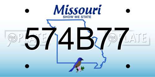 574B77 Missouri License Plate
