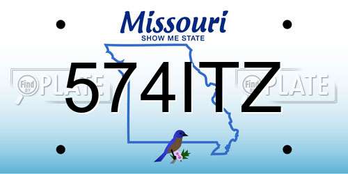 574ITZ Missouri License Plate