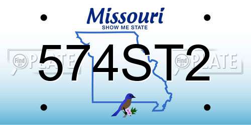 574ST2 Missouri License Plate