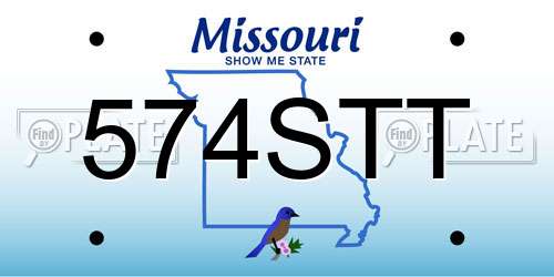 574STT Missouri License Plate