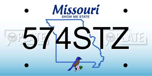 574STZ Missouri License Plate