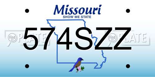 574SZZ Missouri License Plate