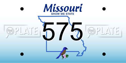 575 Missouri License Plate