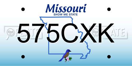 575CXK Missouri License Plate