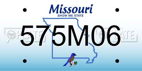 575M06 Missouri License Plate