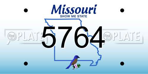 5764 Missouri License Plate