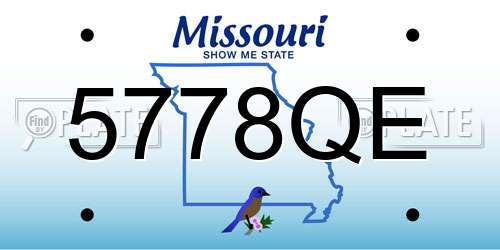 5778QE Missouri License Plate