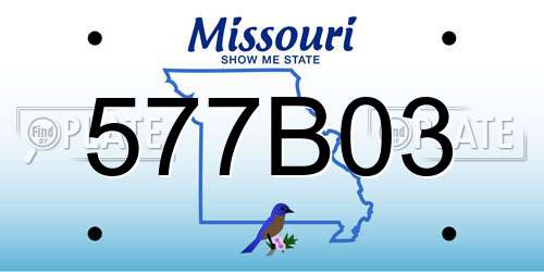 577B03 Missouri License Plate