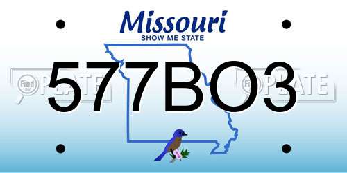 577BO3 Missouri License Plate