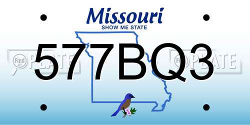 577BQ3 Missouri License Plate