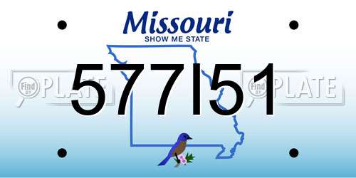 577I51 Missouri License Plate