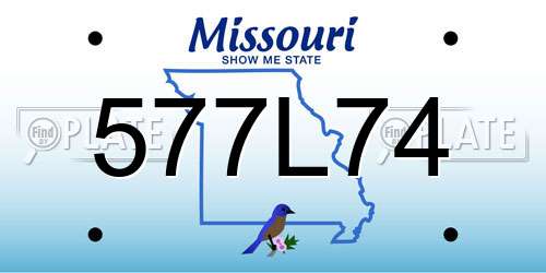 577L74 Missouri License Plate