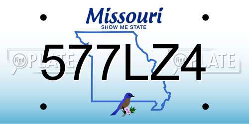 577LZ4 Missouri License Plate