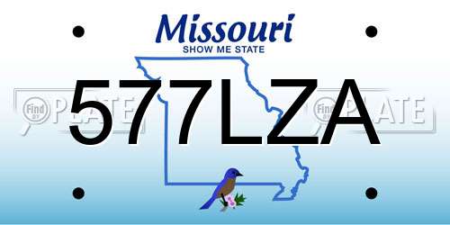 577LZA Missouri License Plate