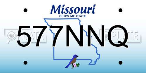 577NNQ Missouri License Plate