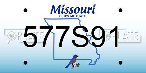 577S91 Missouri License Plate