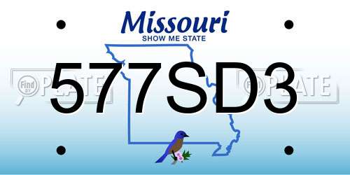 577SD3 Missouri License Plate