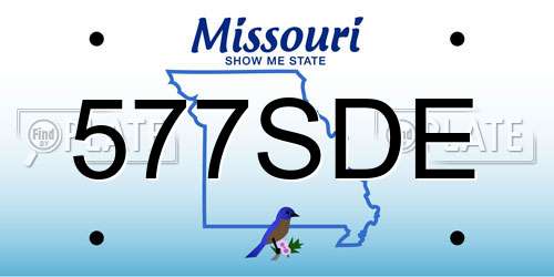 577SDE Missouri License Plate