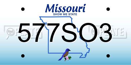 577SO3 Missouri License Plate