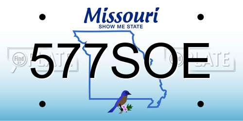 577SOE Missouri License Plate
