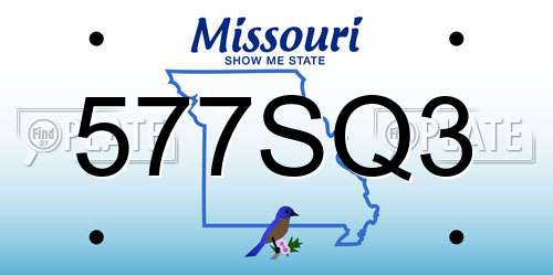 577SQ3 Missouri License Plate