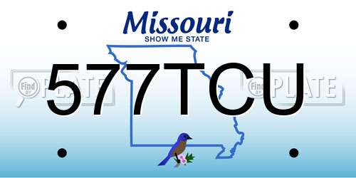 577TCU Missouri License Plate