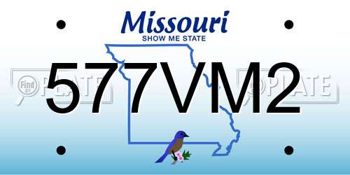 577VM2 Missouri License Plate