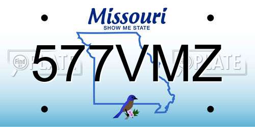 577VMZ Missouri License Plate