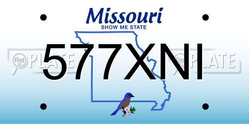 577XNI Missouri License Plate