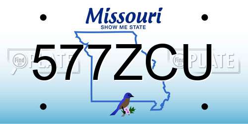 577ZCU Missouri License Plate
