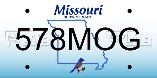 578MOG Missouri License Plate