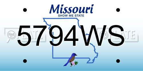 5794WS Missouri License Plate